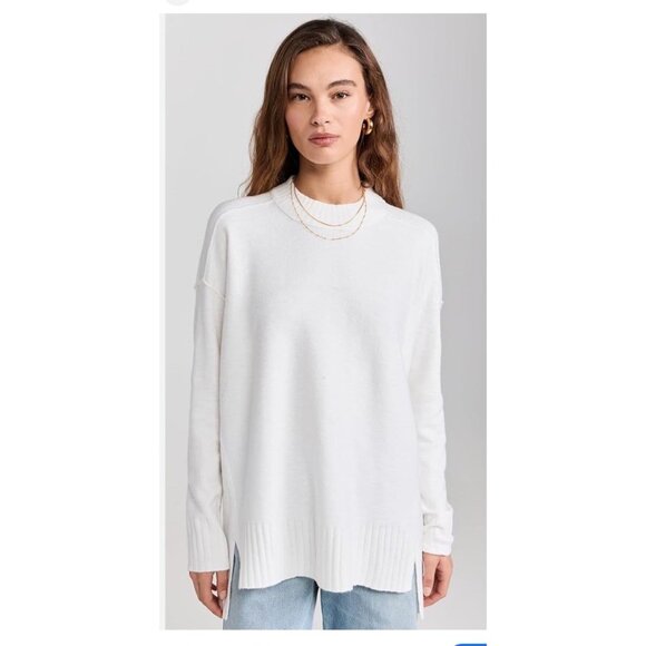 Free People Movement Phoebe Pullover Sweater White Oversized Cozy Knit Large - Picture 1 of 7